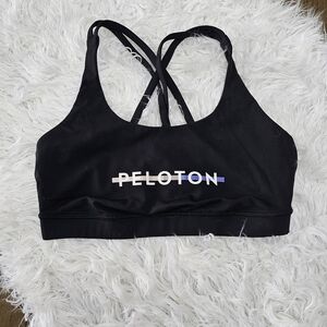 lululemon athletica Black Sports Bra with Multicolor Peloton Logo
